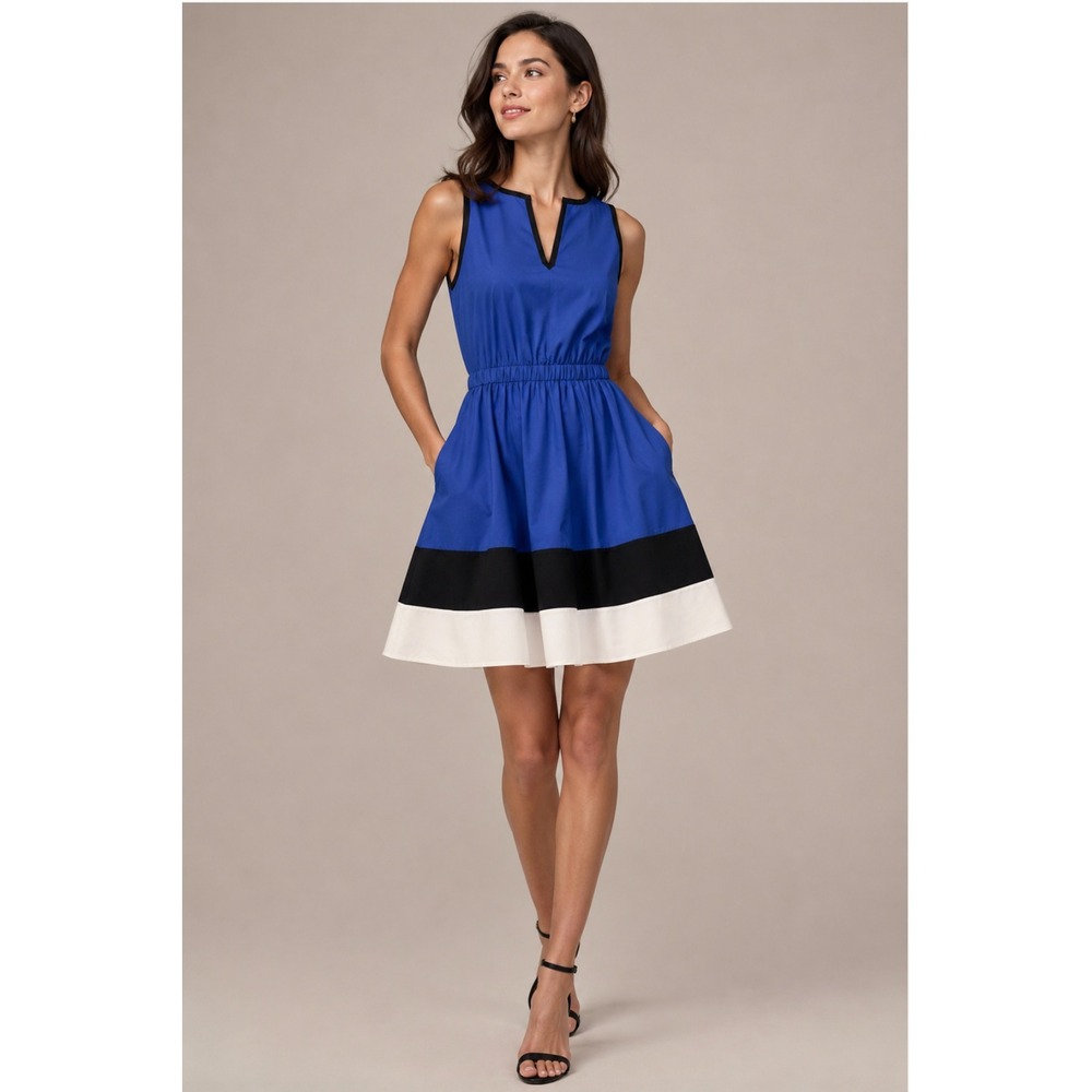 Kate Spade Iconic Dress 00 Colorblock Fit Flare 60s Audrey Hepburn Hollywood